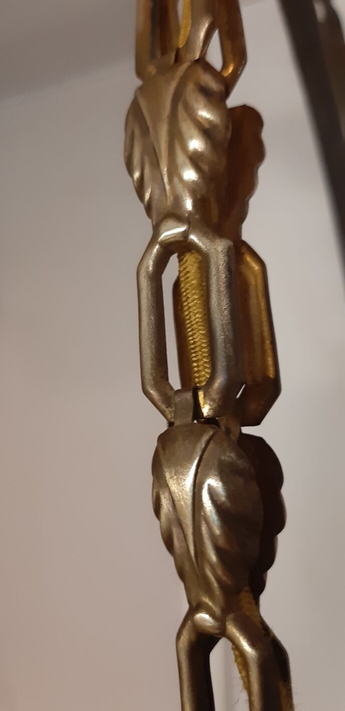 CIRCA art deco opaline hanging chandelier