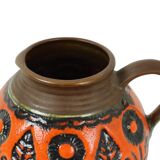 Rare Orange Convex Vase West Germany Pottery Wekara 1850-18