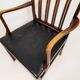 Mid-century armchair by Ole Wanscher for Fritz Hansen, stained beech and leather.