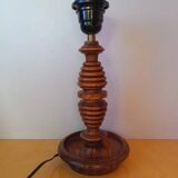 Turned wooden lamp base, 1970