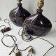Set of 2 Mauve Ceramic Table Lamps
