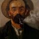 Portrait fumeur de pipe, XIXe
