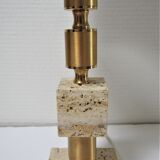 Travertine lamp and  gilded steel 70