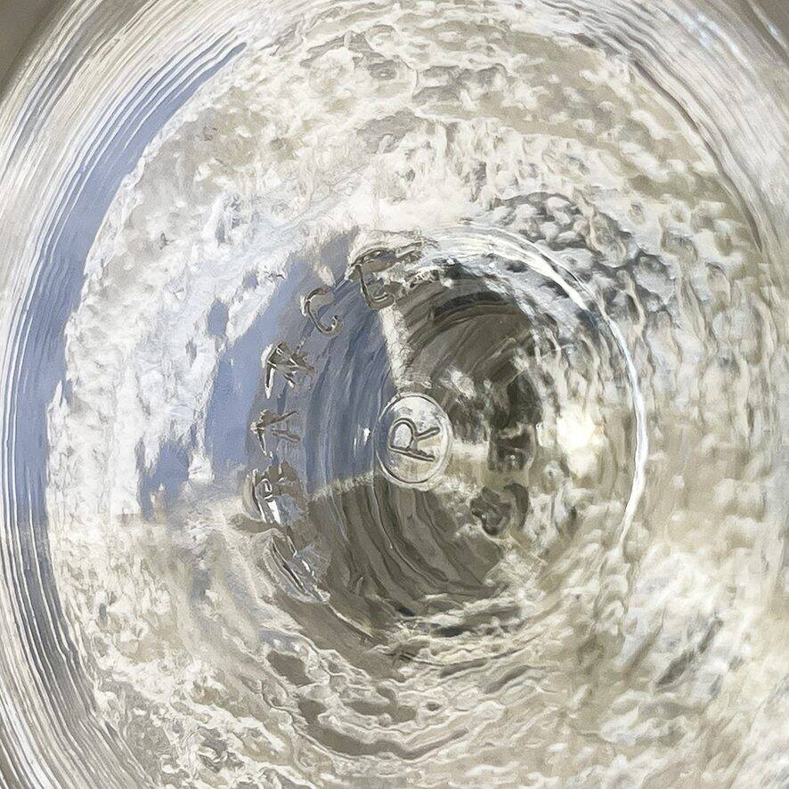 5 antique Caton-style champagne flutes in glass or crystal