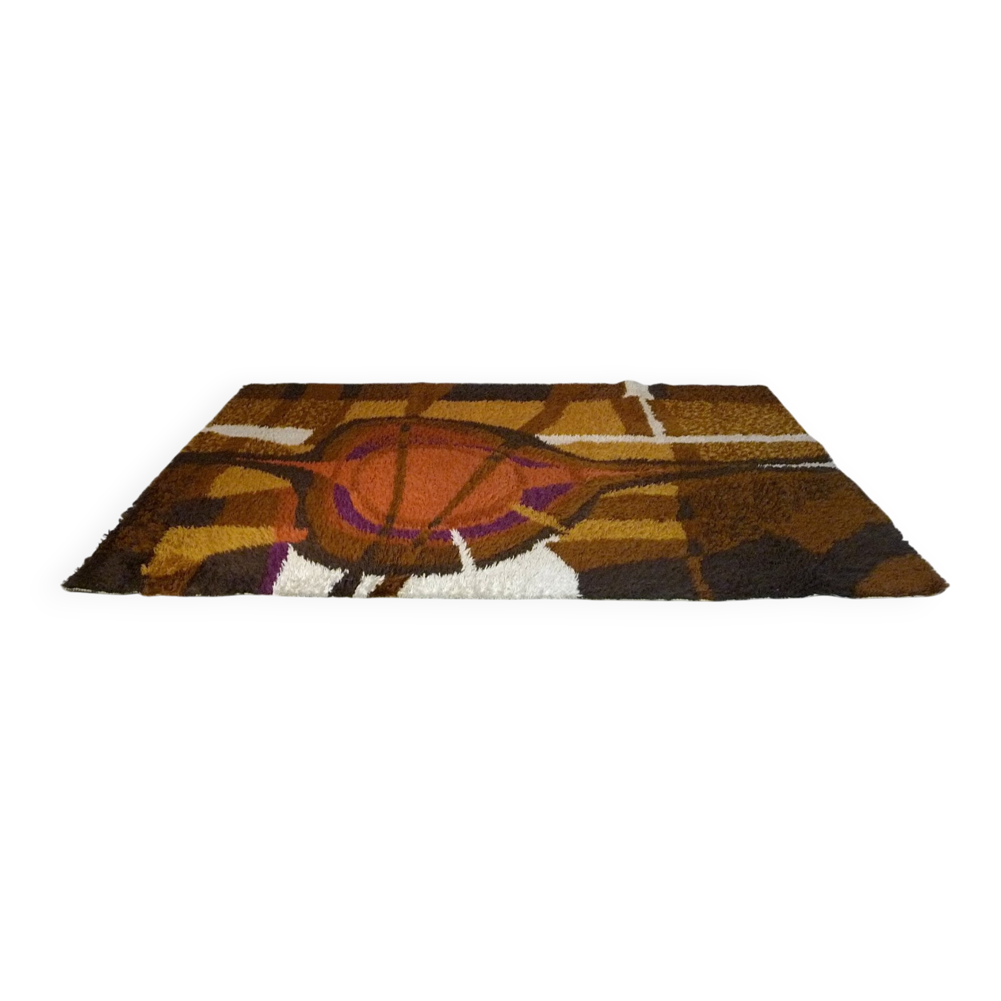 Large Scandinavian Rug with abstract Decor by Ege Rya, Denmark 1960s