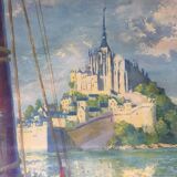 Original poster "Mont Saint-Michel" Marin, Sailing 62x100cm 1947