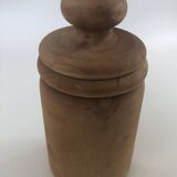 large pot with turned wooden lid
