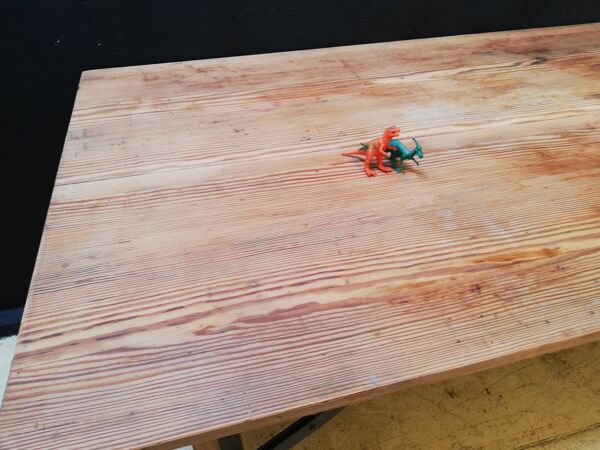 Table pliante en bois brasserie-guinguette , 6/8 couverts