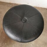 Pair of Scandinavian stools in black leather