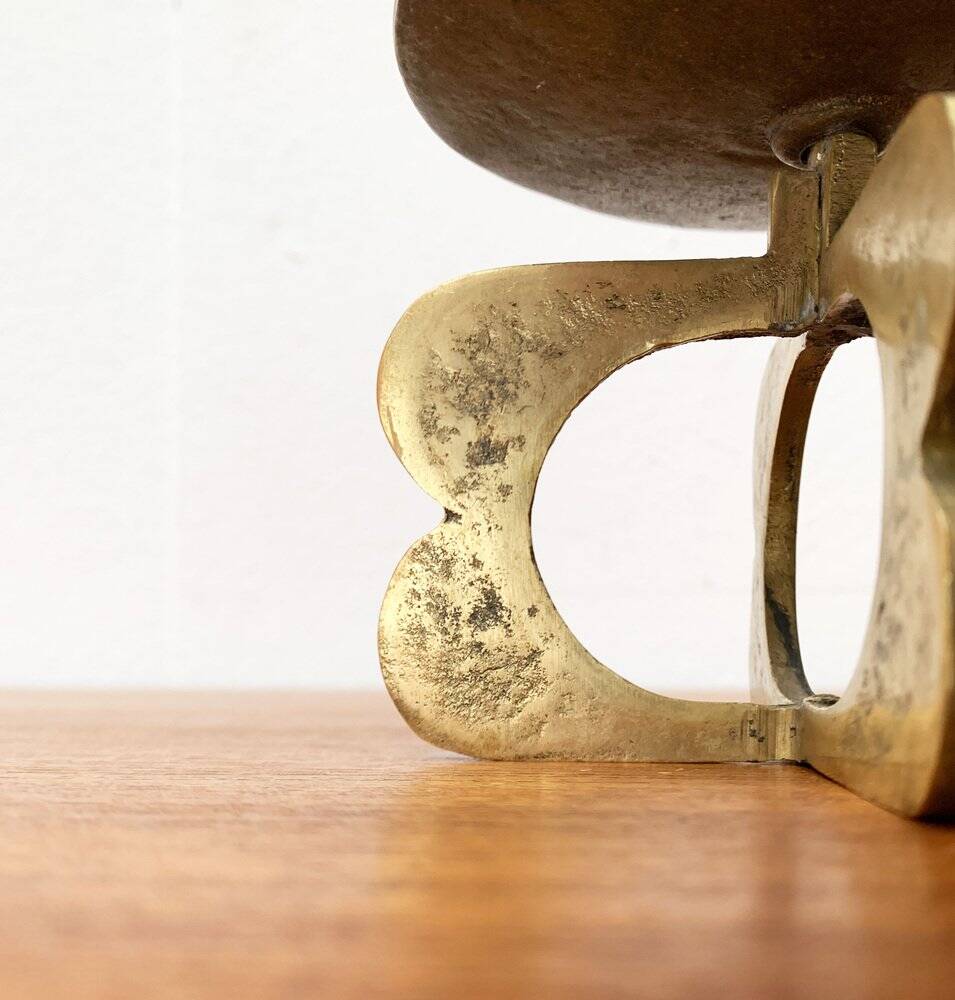 Mid-century brutalist metal candlestick, 1960s