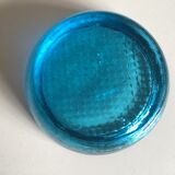 Cast glass moulded turqoise art deco mid century