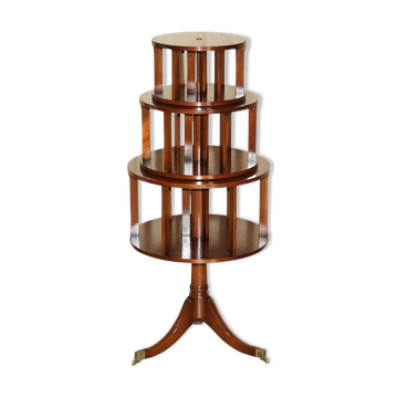 Regency-style rotating library in hardwood, 148 cm