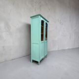 Vintage grey-green glass cabinet from the 1960s.