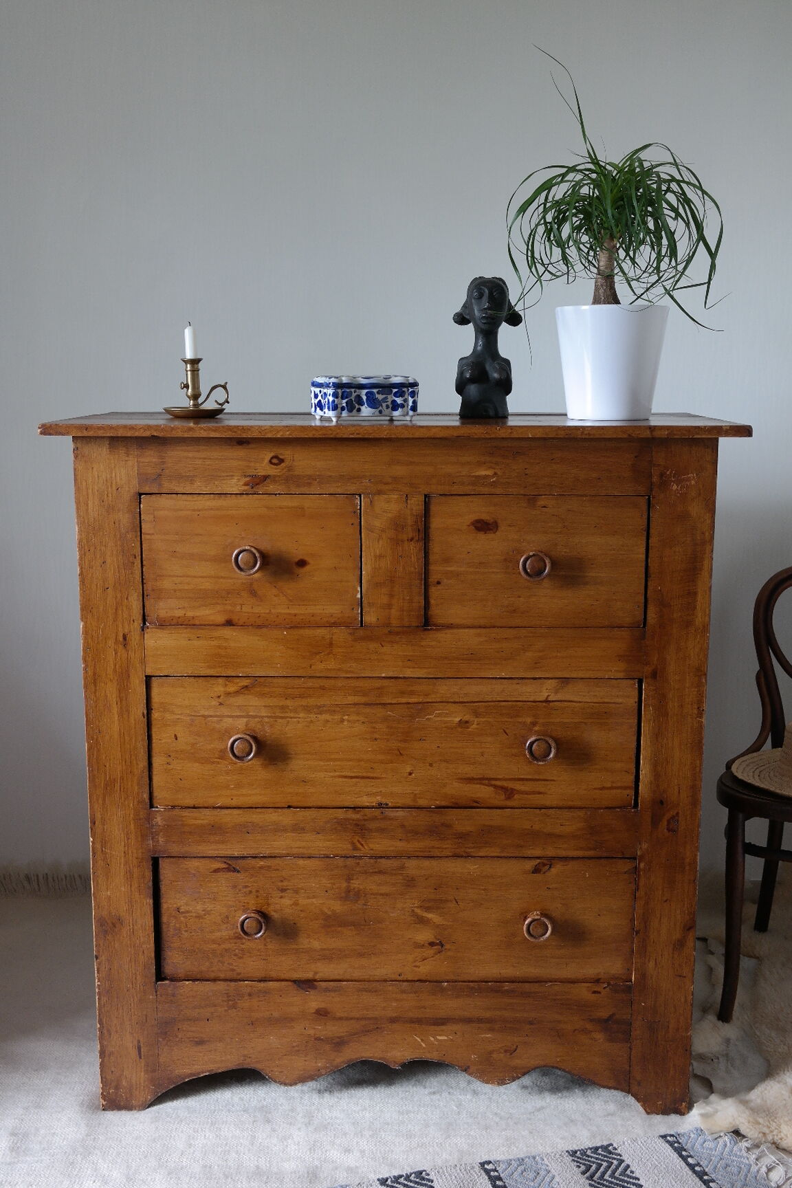 Rustic pine chest of drawers