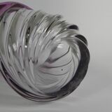 Vase lourd Val Saint Lambert, modèle Torsade, années 1950