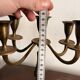 Antique Pair of Candle Holders Chandelier 5 Arms Gilded Brass Enamelled Blue