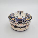 Pot with lid in Rouen porcelain