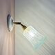 Vintage tulip wall lamp in white and blue frosted glass