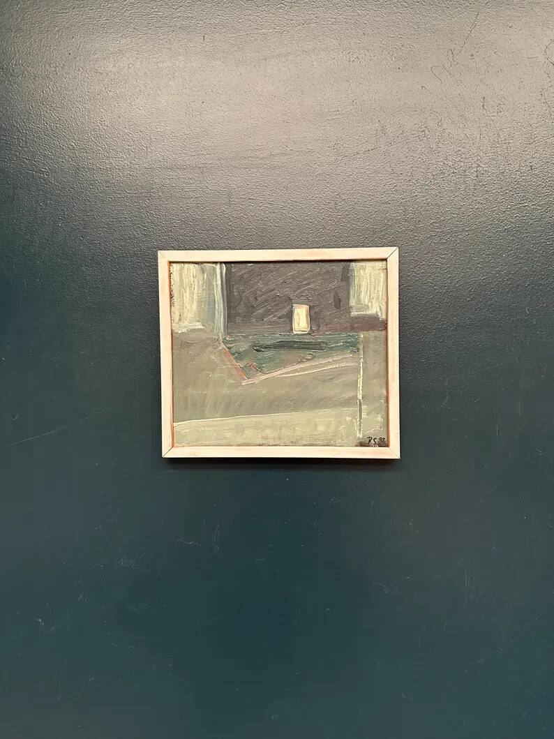 Original Swedish Oil on Hardboard – “Still Life” by Robert Svensson (1963–2016) – Signed – Vintage & Framed – 32.5 × 28.5 cm