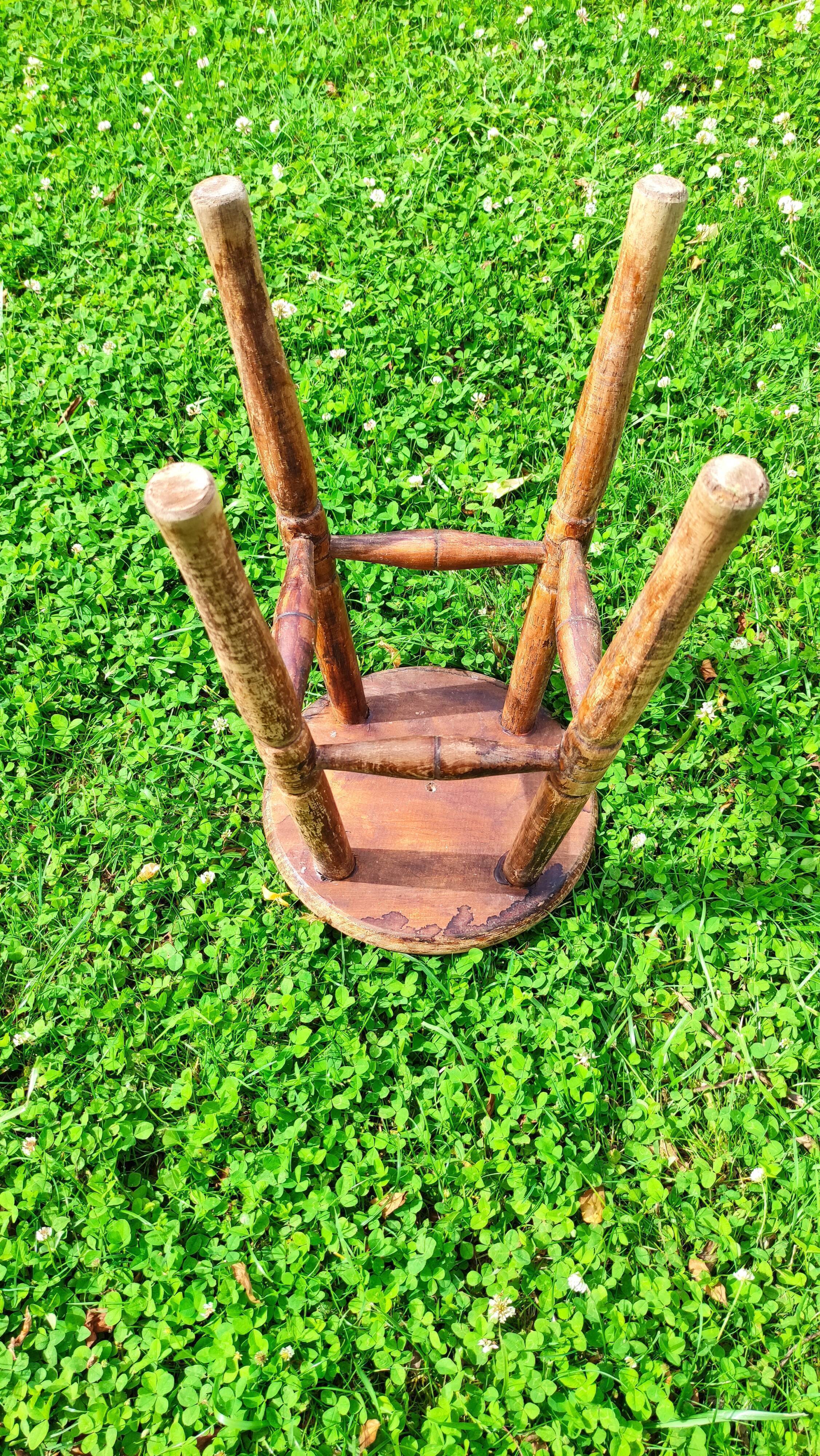 Vintage wooden stool, beautiful patina
