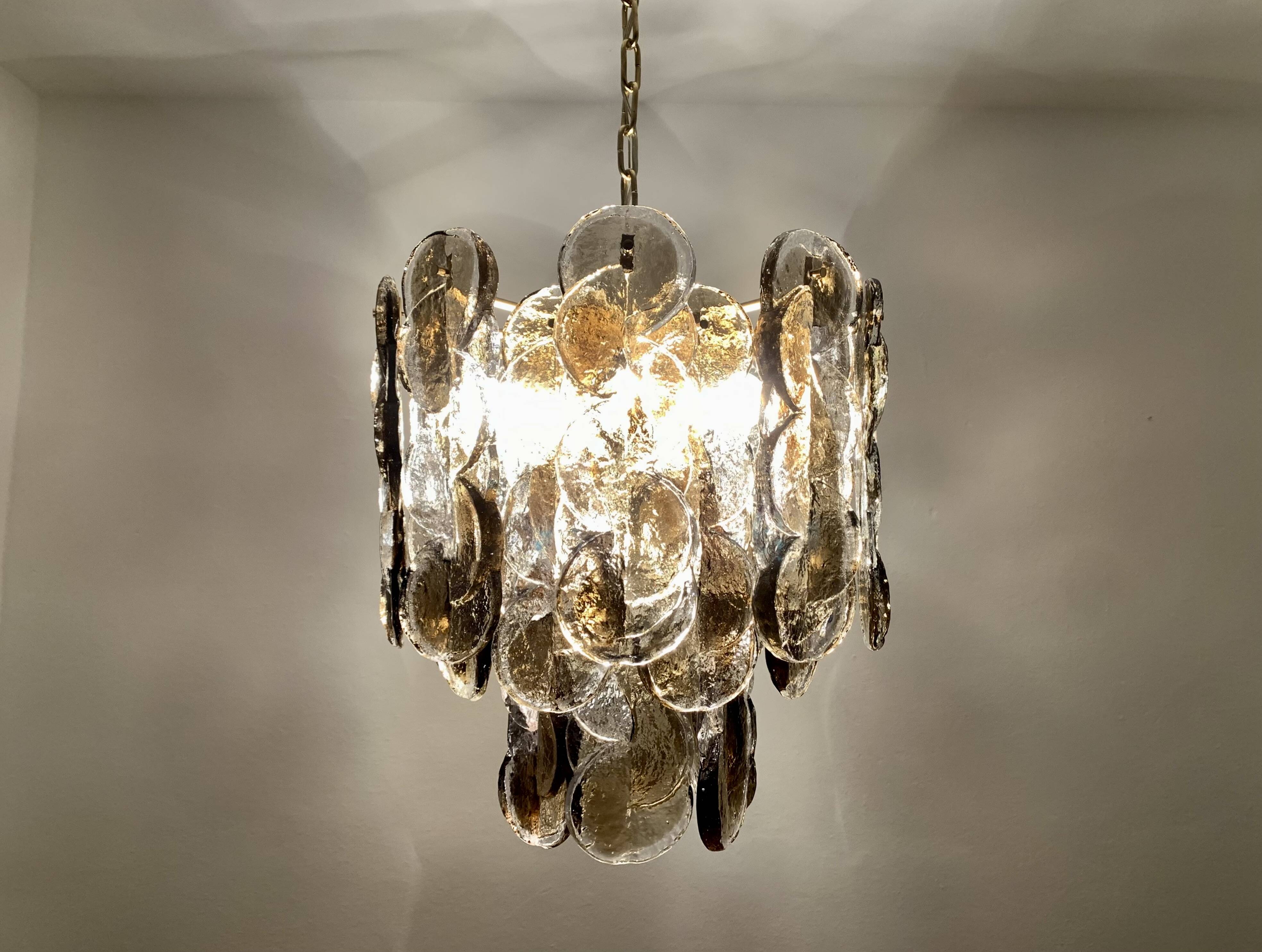 Large smoked glass citrus chandelier by j.t. kalmar