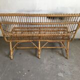 Sofa bench vintage rattan