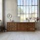 XXL solid oak counter sideboard