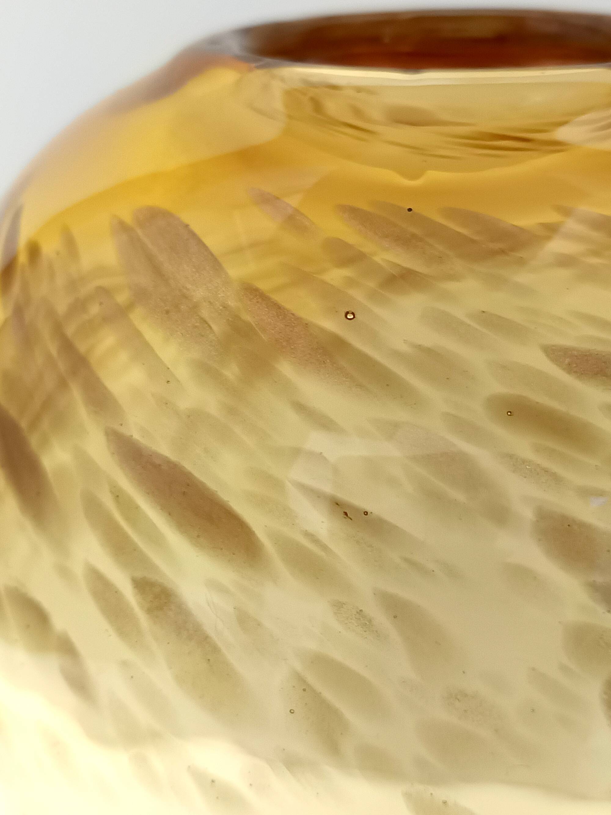 Straw Colored Murano Glass Vase attr. to Fratelli Toso with Aventurine