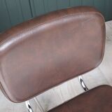 Set of 4 chairs in skaï and vintage chrome