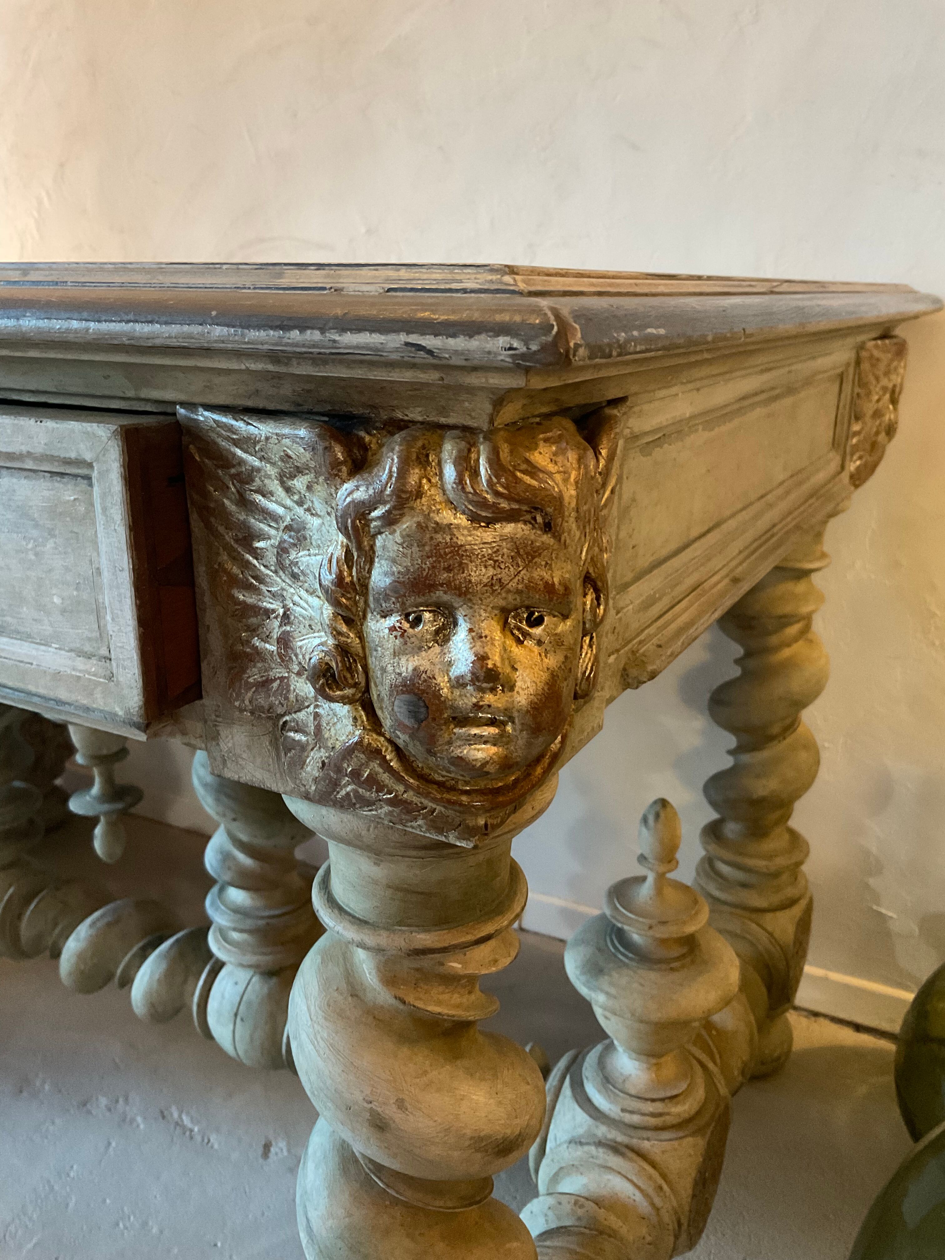 Table / office with 2 drawers. louis xiii style