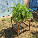 Rattan coffee table and smoked glass