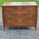 Chest of drawers from the 40s/50s in golden blond walnut 3 drawers feet compass