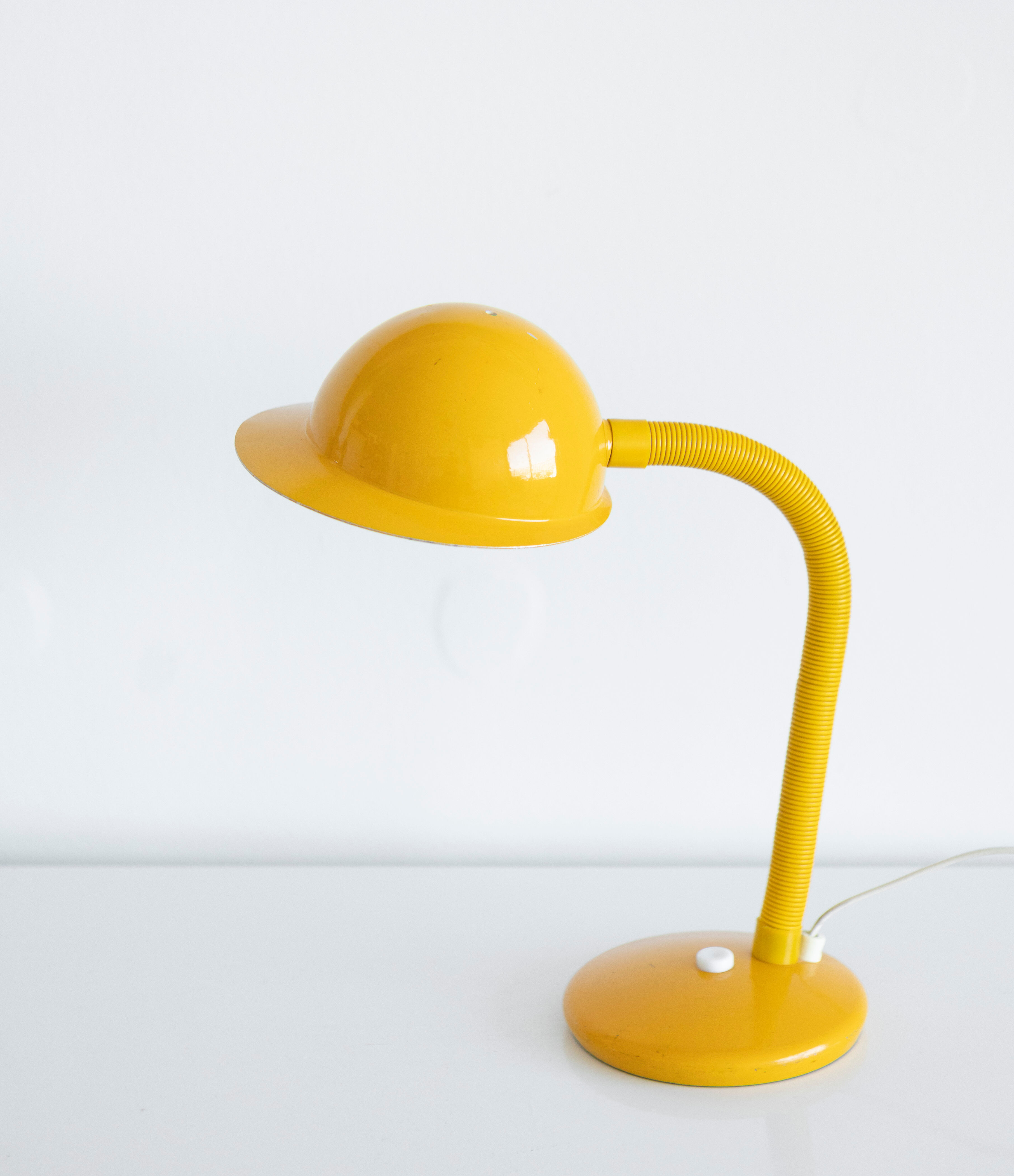 Vintage aluminor desk lamp 80 with metal yellow cap