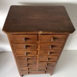 Small Walnut and Cherry Wood Cabinet with Drawer