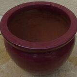 Cache pot en Terre cuite couleur grenat