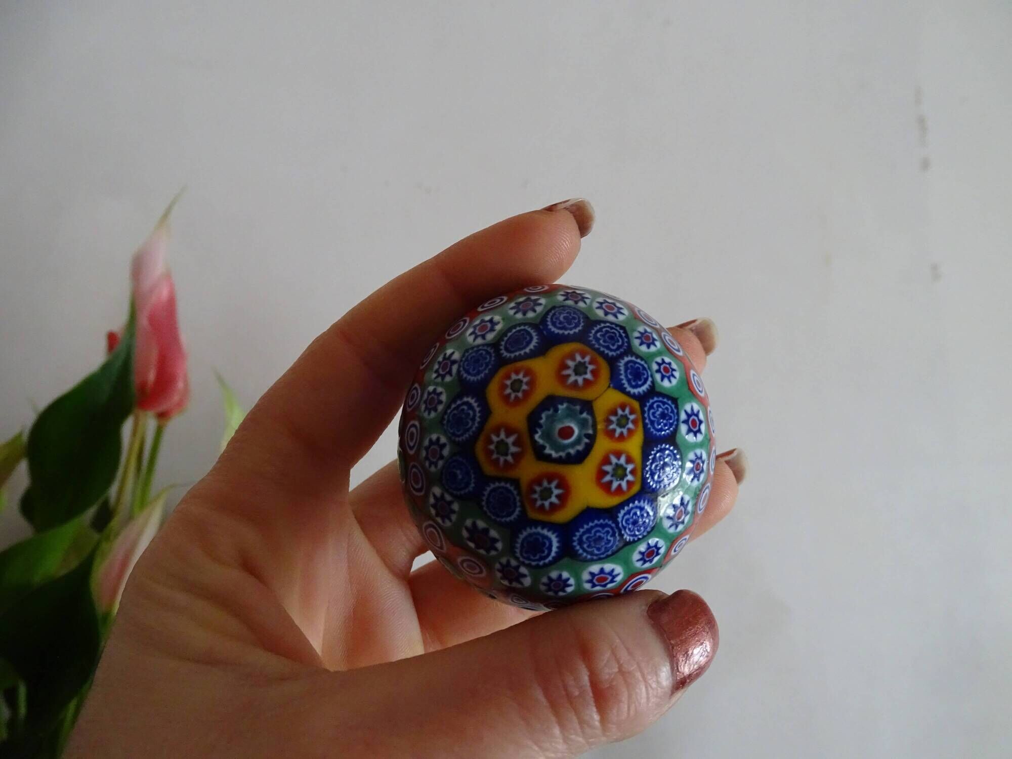 Signed Murano paperweight - Antica Murrina Veneziana Millefiori