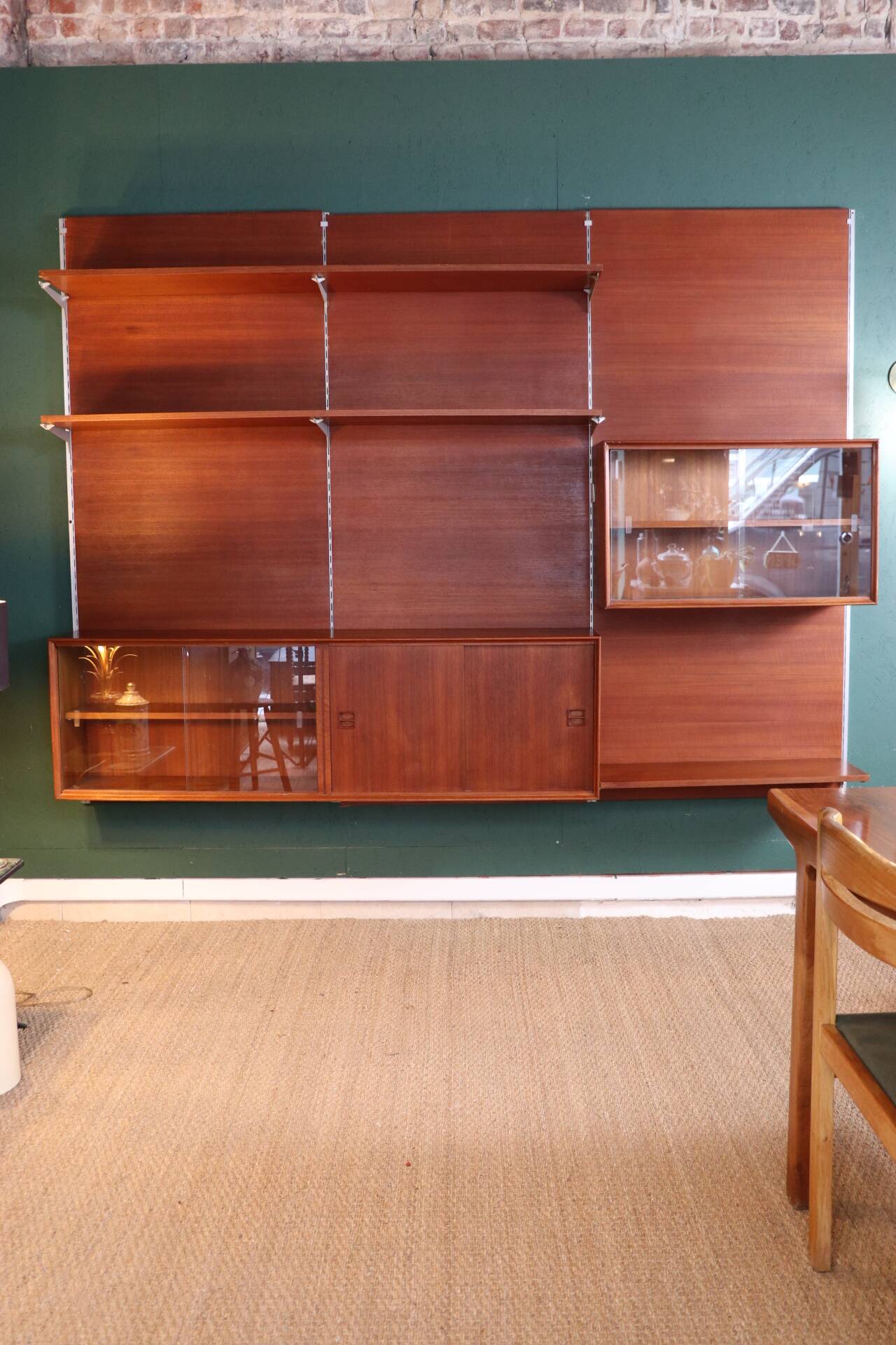 Vintage Scandinavian teak wall unit