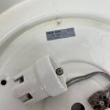 Minimalist  metal and glass flushmount wall light by bega lights, germany, 1980s