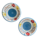 Set of two flowered soup plates