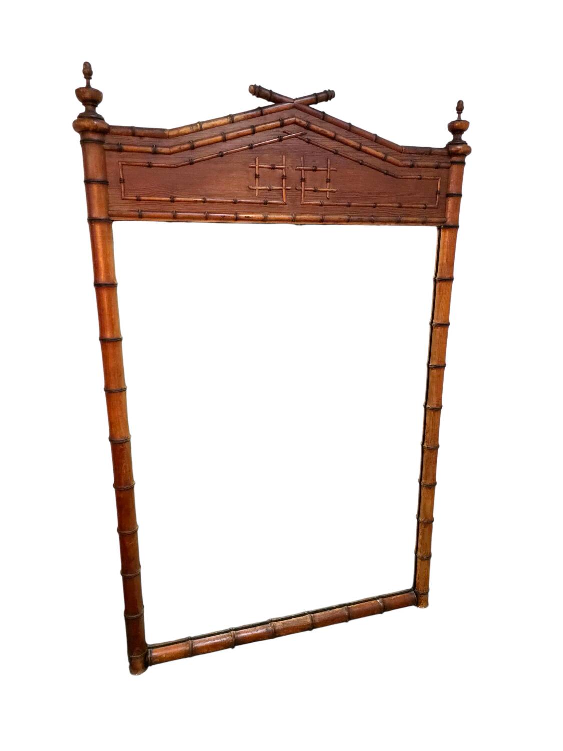 Miroir en bois bambou du XIXème , 163×105cm