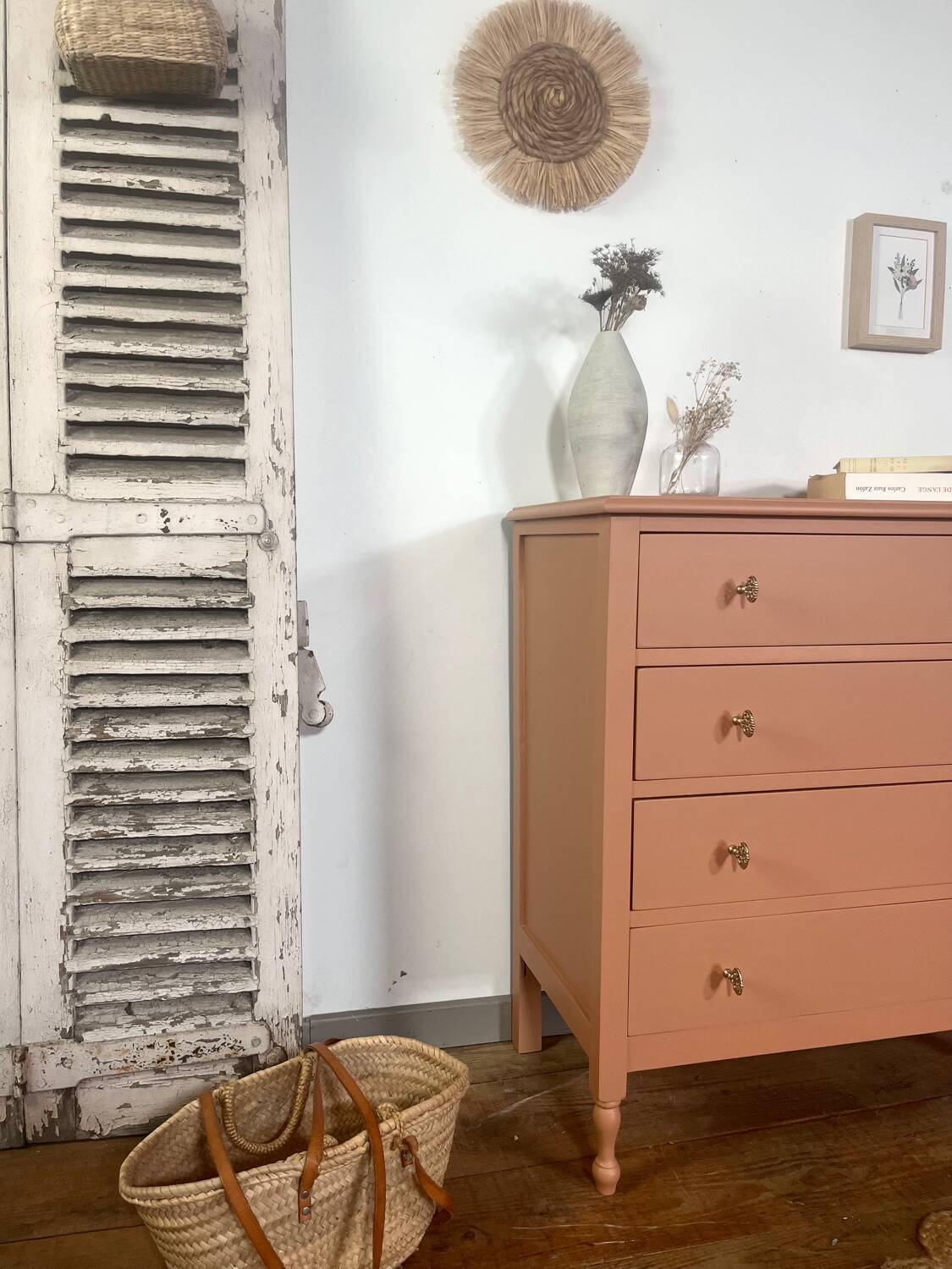 Commode vintage terracotta