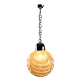 Suspension vintage en métal chromé et verre, design, Italie, années 1960