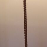 Vintage tripod floor lamp in golden brass twisted barrel