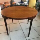Extension table and 4 chairs by Hans Olsen edited by Frem Rolje