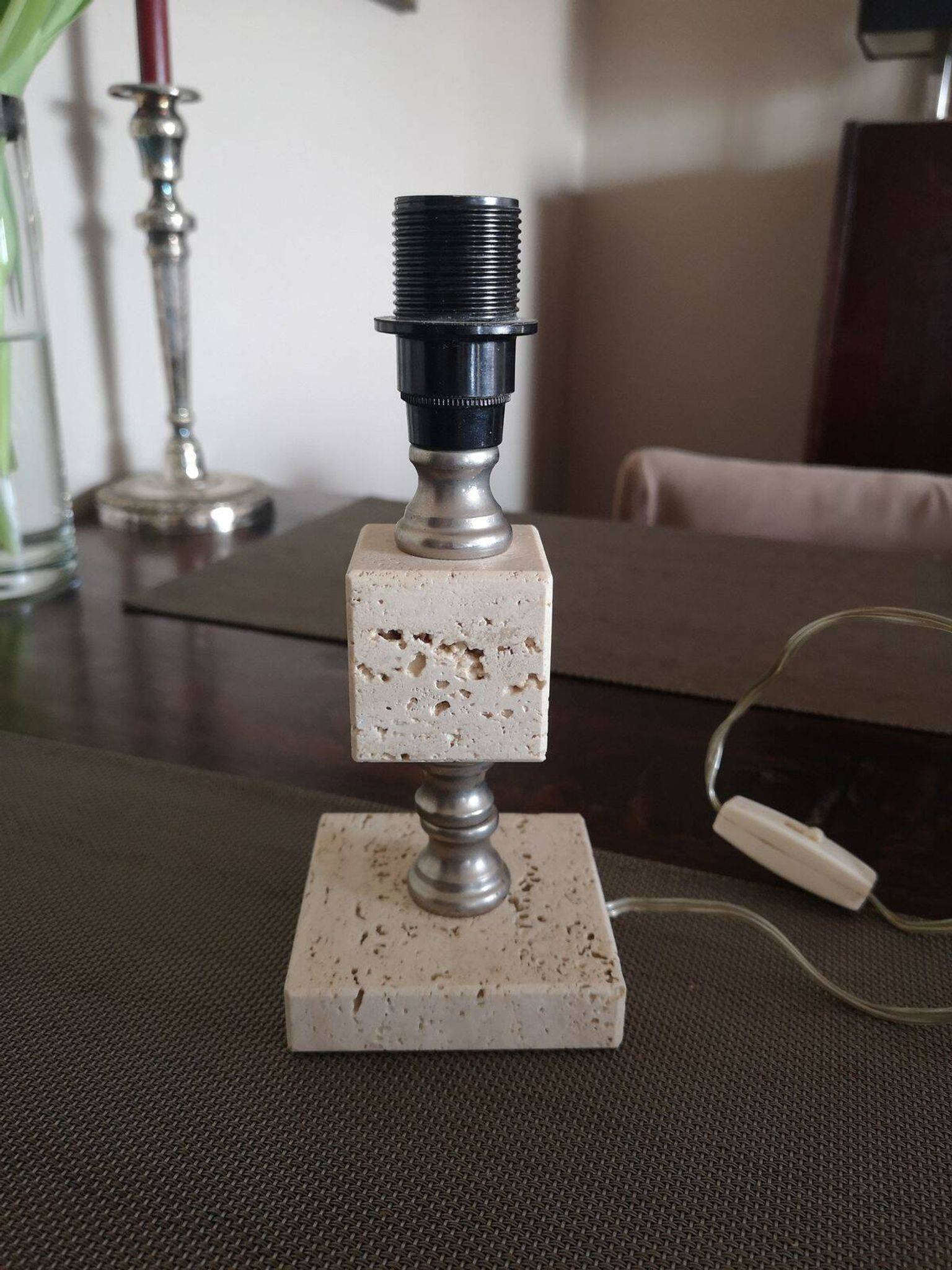 Lampe en travertin - Années 1960/70