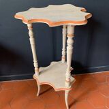 Sellette 1900 en bois découpé peint en blanc