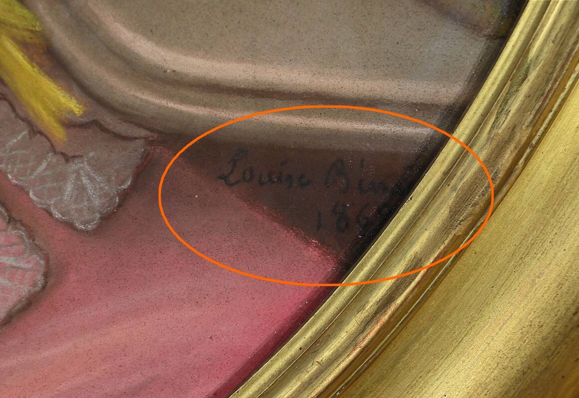 Important Pastel “The Girl with the Canary”, 19th century French school