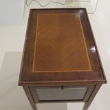 Marquetry table with display case