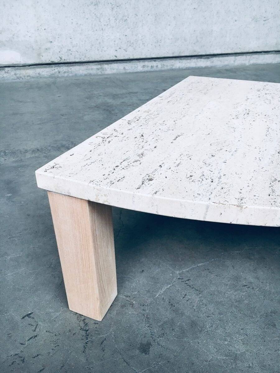 Mid-Century Modern Travertine Edge Side Table, Italy, 1970s