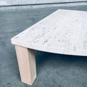 Mid-Century Modern Travertine Edge Side Table, Italy, 1970s